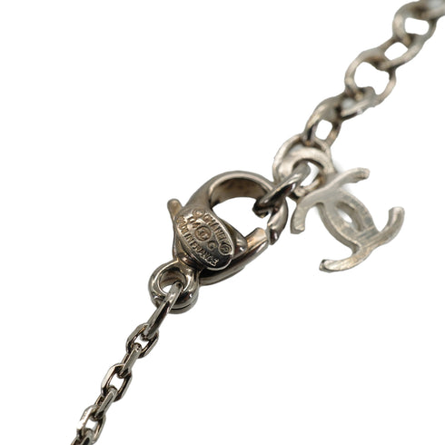 CHANEL NECKLACE HEART COCOMARK PINK SILVER ACCESSORY 04C 90347841