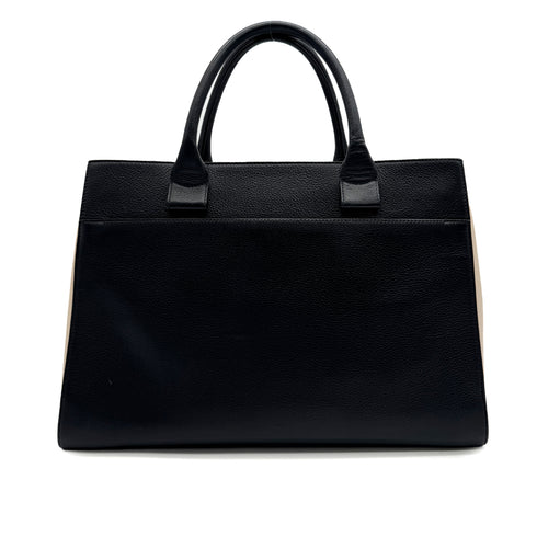 CHANEL NEO EXECUTIVE TOTE BAG LARGE BLACK BEIGE LEATHER GOLD HARDWARE 90327099