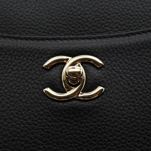 CHANEL NEO EXECUTIVE TOTE SHOULDER BAG BLACK BEIGE LEATHER GOLD HARDWARE 90325809