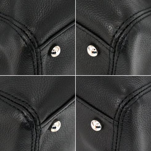 CHANEL NEO EXECUTIVE TOTE SHOULDER BAG BLACK LEATHER SILVER HARDWARE 90344573