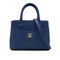 CHANEL NEO EXECUTIVE TOTE SHOULDER BAG BLUE LEATHER SILVER HARDWARE 90331963