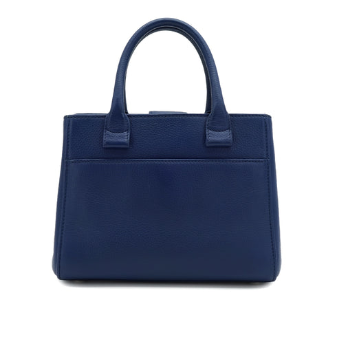 CHANEL NEO EXECUTIVE TOTE SHOULDER BAG BLUE LEATHER SILVER HARDWARE 90331963
