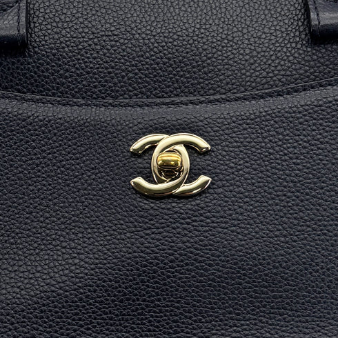 CHANEL NEO EXECUTIVE TOTE SHOULDER BAG NAVY CAVIAR SKIN GOLD HARDWARE 90322920
