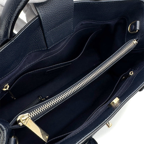 CHANEL NEO EXECUTIVE TOTE SHOULDER BAG NAVY CAVIAR SKIN GOLD HARDWARE 90322920