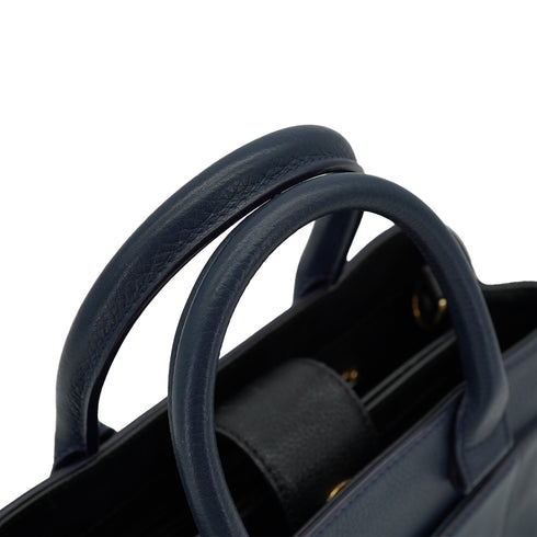 CHANEL NEO EXECUTIVE TOTE SHOULDER BAG NAVY LEATHER GOLD HARDWARE 90330702
