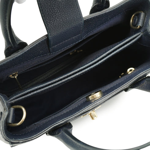 CHANEL NEO EXECUTIVE TOTE SHOULDER BAG NAVY LEATHER GOLD HARDWARE 90335589