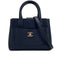 CHANEL NEO EXECUTIVE TOTE SHOULDER BAG NAVY LEATHER SILVER HARDWARE 90324809