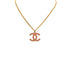 CHANEL PINK COCOMARK NECKLACE GOLD ACCESSORY 03S 90345097
