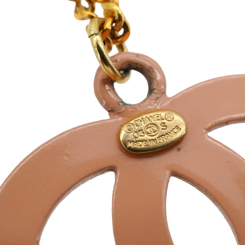 CHANEL PINK COCOMARK NECKLACE GOLD ACCESSORY 03S 90345097