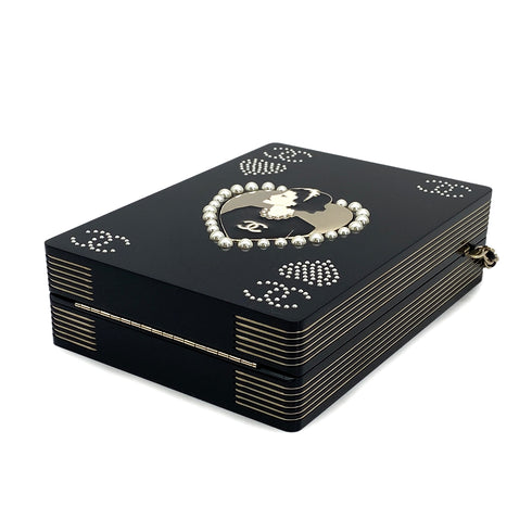 CHANEL PLAYING CARD CASINO MINAUDIERE CHAIN BAG BLACK PLASTIC GOLD HARDWARE 90309738