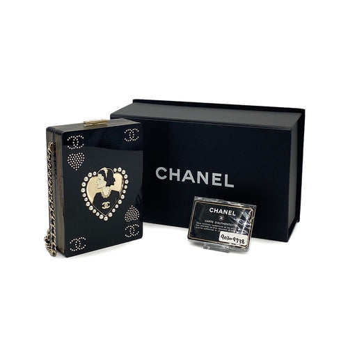 CHANEL PLAYING CARD CASINO MINAUDIERE CHAIN BAG BLACK PLASTIC GOLD HARDWARE 90309738