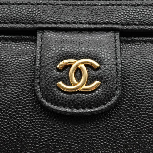 CHANEL PREPPY COCO LONG VANITY BLACK CAVIAR SKIN GOLD HARDWARE 90330277