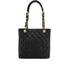 CHANEL PST CHAIN TOTE BAG BLACK CAVIAR SKIN GOLD HARDWARE 90327069