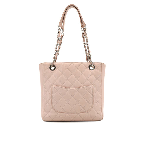 CHANEL PST CHAIN TOTE BAG PINK CAVIAR SKIN SILVER HARDWARE 90325798