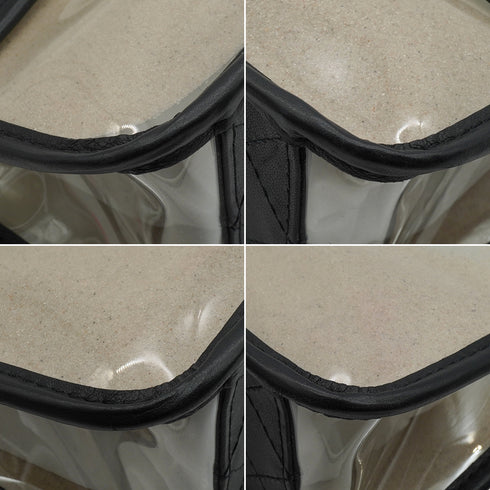 CHANEL SAND BY THE SEA CHAIN SHOULDER BAG BALCK CLEAR VINYL SAND LAMB SKIN GOLD HARDWARE 90341908