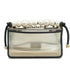 CHANEL SAND BY THE SEA FAUX PEARL HAND CHAIN SHOULDER BAG BALCK CLEAR VINYL SAND LAMB SKIN GOLD HARDWARE 90340473