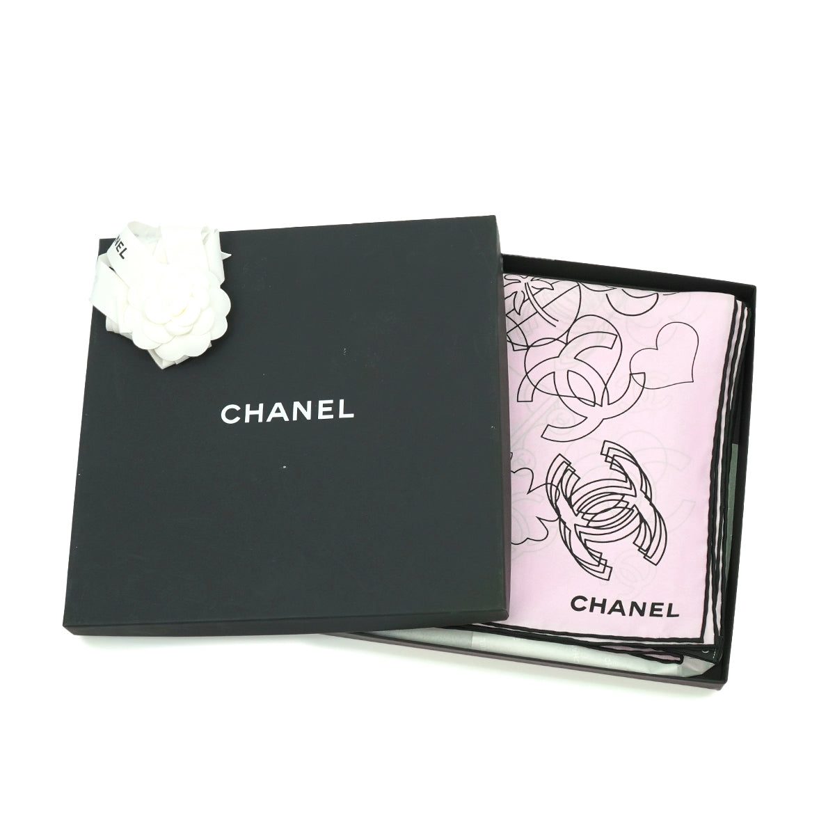 CHANEL SCARF COCOMARK ICON MOTIF PINK SILK 90335653 – PURPOSE