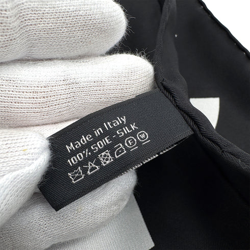 CHANEL SCARF COCO MADEMOISELLE WHITE BLACK SILK 90319320