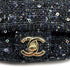 CHANEL SEQUINS 2WAY CHAIN SHOULDER BAG NAVY BLACK TWEED GOLD HARDWARE 90317004