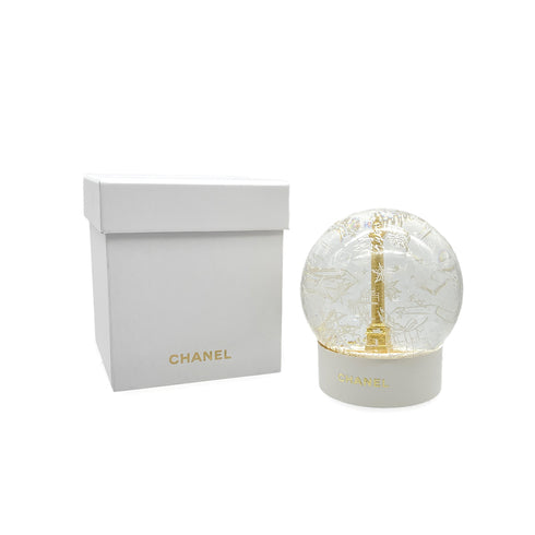 CHANEL SNOW GLOBE 2025 LIMITED EDITION VENDOME COLUM MOTIF WHITE GOLD 90322024
