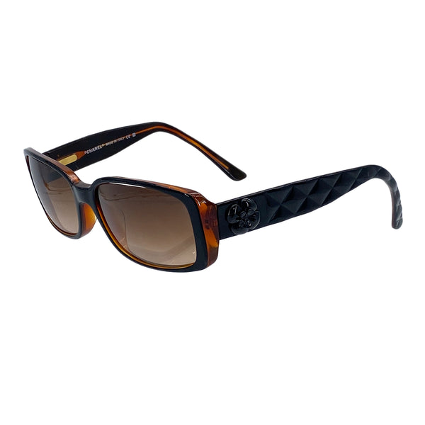 CHANEL SUNGLASSES COCOMARK CAMELLIA BROWN BLACK EYEWEAR 90319611