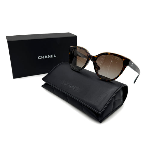 CHANEL SUNGLASSES COCOMARK LOGO TORTOISESHELL BROWN EYEWEAR 90319132