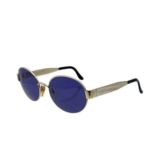 CHANEL SUNGLASSES LOGO METALIC SILVER GRAY EYEWEAR 90319705