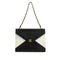 VINTAGE CHANEL CHAIN SHOULDER BAG BLACK WHITE LAMB SKIN GOLD HARDWARE 90333181