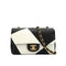 CHANEL TURNLOCK SHOULDER BAG BLACK WHITE LAMB SKIN GOLD HARDWARE 90343617