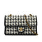 CHANEL TURN LOCK CHAIN SHOULDER BAG CAMBON HOUNDSTOOTH BLACK WHITE SILVER LEATHER GOLD HARDWARE 90340478