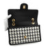 CHANEL TURN LOCK CHAIN SHOULDER BAG CAMBON HOUNDSTOOTH BLACK WHITE SILVER LEATHER GOLD HARDWARE 90340478