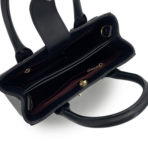 CHANEL TURN LOCK HAND SHOULDER BAG BLACK CAVIAR SKIN GOLD HARDWARE 90314386