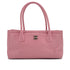 CHANEL TURN LOCK TOTE BAG PINK LEATHER SILVER HARDWARE 90324848
