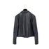 CHANEL TWEED LEATHER JACKET NAVY LAMB SKIN 40 P51 RTW 90313367