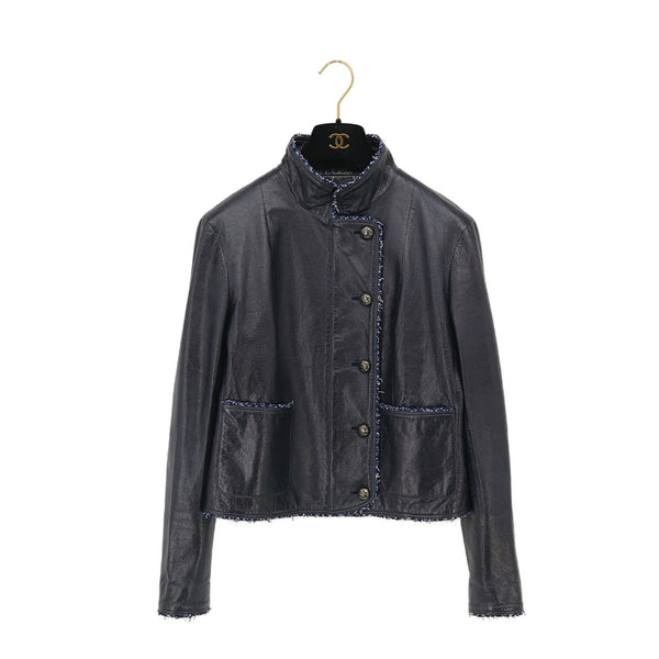 CHANEL_TWEED_LEATHER_JACKET_NAVY_LAMB_SKIN_40_P51_RTW_90313367_japan