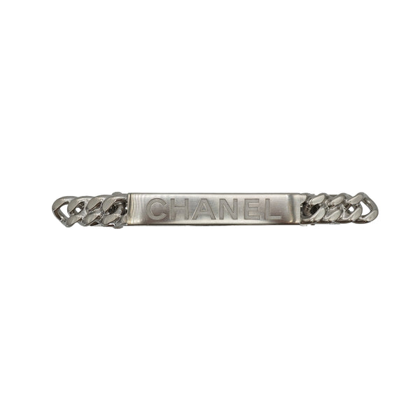 CHANEL VALLETTA LOGO SILVER HAIR ACCESSORY B15P 90334276