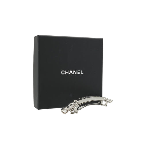 CHANEL VALLETTA LOGO SILVER HAIR ACCESSORY B15P 90334276