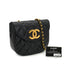 VINTAGE CHANEL MATELASSE HALF MOON CHAIN SHOULDER BAG BLACK LAMB SKIN 90332918