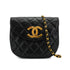 VINTAGE CHANEL MATELASSE HALF MOON CHAIN SHOULDER BAG BLACK LAMB SKIN 90332918