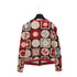 CHANEL VINTAGE COCOMARK FLEECE CARDIGAN RED BLACK BEIGE COTTON 38 09P RTW 90313370