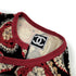 CHANEL VINTAGE COCOMARK FLEECE CARDIGAN RED BLACK BEIGE COTTON 38 09P RTW 90313370