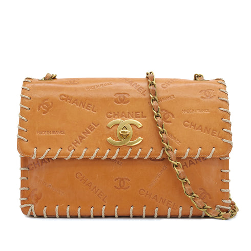 CHANEL_VINTAGE_COCOMARK_LOGO_EMBOSSED_CHAIN_SHOULDER_BAG_LIGHT_BROWN_LEATHER_90311983_japan