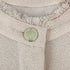 CHANEL VINTAGE COCO BUTTON TWEED HALF SLEEVE FRINGE TOPS LIGHT PINK WOOL 42 08C RTW 90311812