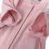 CHANEL VINTAGE COCO BUTTON TWEED HALF SLEEVE FRINGE TOPS LIGHT PINK WOOL 42 08C RTW 90311812
