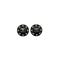VINTAGE CHANEL EARRINGS COCOMARK ROUND RHINESTONE BLACK SILVER ACCESSORY 96P 90323140
