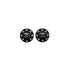 VINTAGE CHANEL EARRINGS COCOMARK ROUND RHINESTONE BLACK SILVER ACCESSORY 96P 90323140
