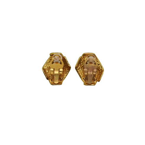 VINTAGE CHANEL EARRINGS LOGO GOLD ACCESSORY 96P 90331680