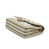 VINTAGE CHANEL MATELASSE STRIPE CHAIN SHOULDER BAG WHITE GRAY CANVAS GOLD HARDWARE 90315447