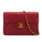 CHANEL VINTAGE MAXI MATELASSE 34 CHAIN SHOULDER BAG RED LAMB SKIN 90313554