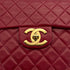 CHANEL VINTAGE MAXI MATELASSE 34 CHAIN SHOULDER BAG RED LAMB SKIN 90313554